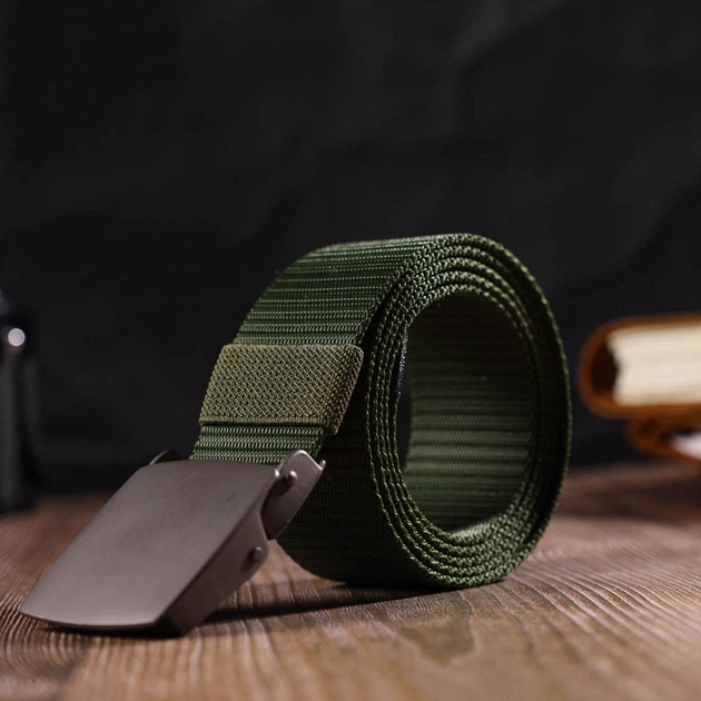 Ремінь міцний мілітарі тканинний Зелений(SO_375DBB440E4F) - зображення 8