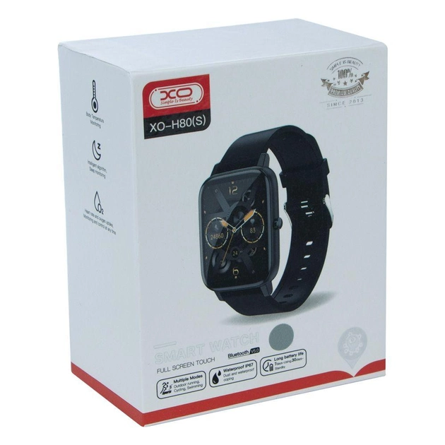Смарт часы Smart Watch XO H80S Sports Черный - Фото 2 Смарт часы Smart Watch XO H80S Sports Черный - изображение 2