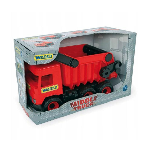 Іграшка для дітей Wader самоскид червоний Middle Truck у картонній коробці (32111) (5900694321113) - зображення 1