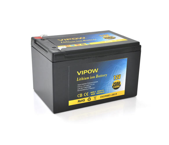 Акумуляторна батарея літієва Vipow 12 V 20A з елементами Li-ion 18650 з вбудованою платою ВМS, (3S10P) (151х98х95(101))мм - Фото 1 Акумуляторна батарея літієва Vipow 12 V 20A з елементами Li-ion 18650 з вбудованою платою ВМS, (3S10P) (151х98х95(101))мм - зображення 1