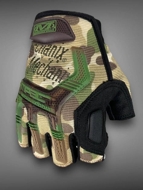Тактичні рукавички Mechanix M-Pact мультикам, військові захисні безпалі рукавички - изображение 1