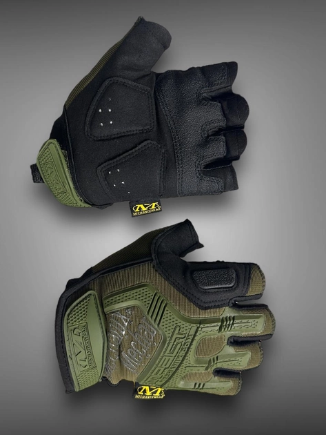 Тактичні рукавички Mechanix M-Pact Олива, військові захисні безпалі рукавички - изображение 2
