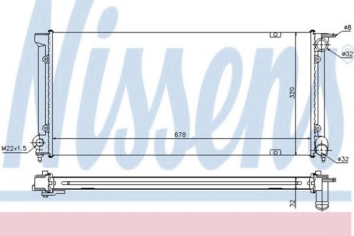 Радиатор охлаждения VW пр-во Nissens Nissens (652621) - изображение 1