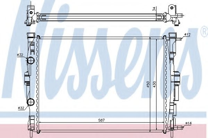 Радиатор охлаждения RENAULT MEGANE 02- / SCENIC 03- пр-во Nissens Nissens (63769) - изображение 1