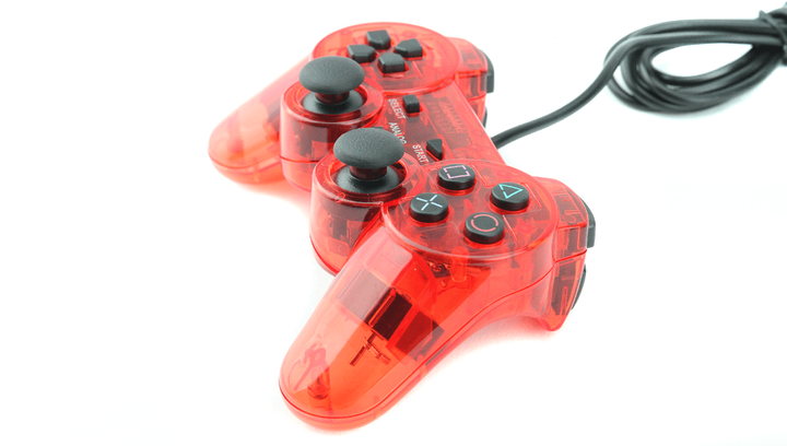 Геймпад Проводной RMC PlayStation 2 Clear Red Совместимый с PlayStation 1 1.5m - изображение 4