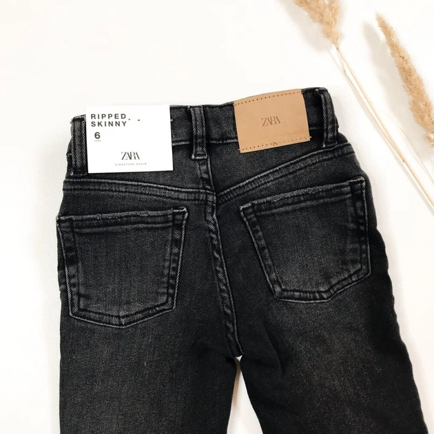 Джинси ZARA 164 см чорний артикул Л541 - зображення 4