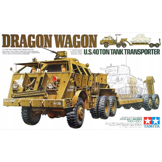Військова модель для складання Tamiya Dragon Wagon U.S. 40 Ton Tank Transporte (MT-35230) (4950344996414) - зображення 1