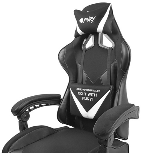Fotel gamingowy Fury Gaming Chair Avenger L 60 mm Black-White (NFF-1711) - obraz 8