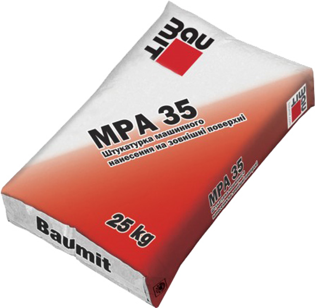 Стартовая цементно-известковая штукатурная смесь Baumit MPA 35 для ...