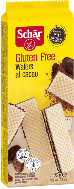 Вафлі Dr. Schar Wafers al cacao з какао 125 г (8008698001882) - зображення 1