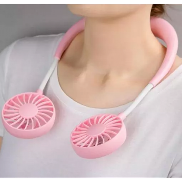 Вентилятор на шею портативный с аккумулятором NECK FAN Розовый - изображение 3