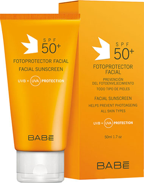 Сонцезахисний крем BABE Laboratorios для обличчя SPF 50+ для щоденного догляду за нормальною і сухою шкірою обличчя 50 мл (8437014389050) - зображення 1