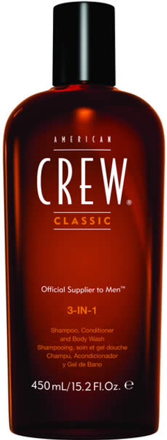 Засіб по догляду за волоссям і тілом American Crew 3-in-1 Shampoo Conditioner And Body Wash 450 мл (738678251416) - зображення 1