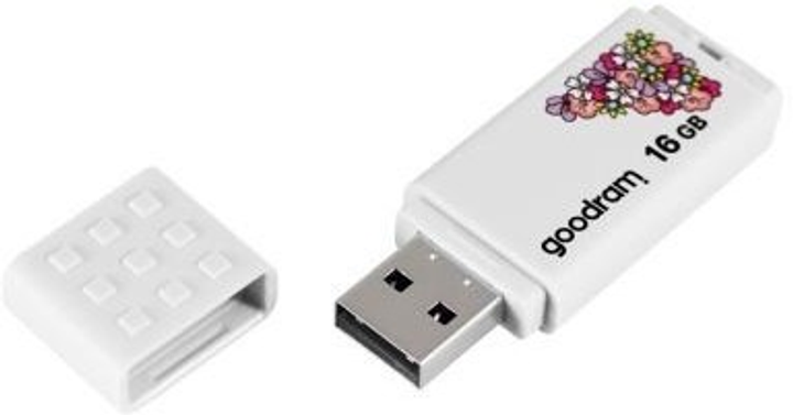 Pendrive Goodram UME2 16GB USB 2.0 Spring White (UME2-0160W0R11-SP) - obraz 1
