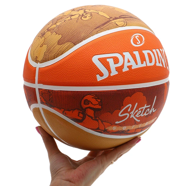 М'яч баскетбольний гумовий SPALDING JUMP SKETCH 84452Y №7 помаранчевий - изображение 7