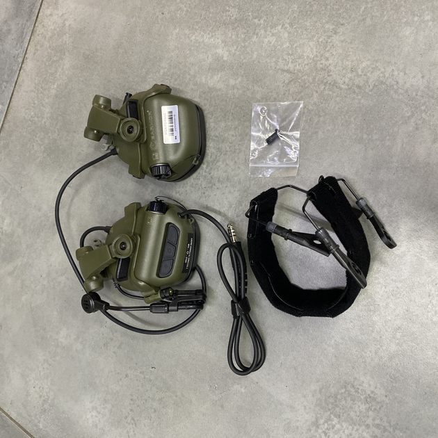 Наушники тактические Earmor M32X Mark3, активные, с креплением на шлем и съёмным микрофоном, цвет Олива - изображение 2