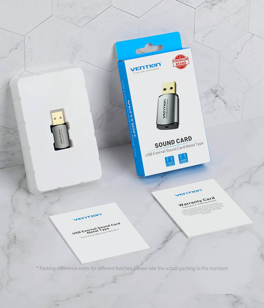 Звуковая карта Vention CDLH0 USB 3.5 мм jack Grey - изображение 2