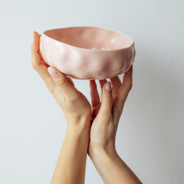 Фарфоровая тарелка глубокая "хмарка", Zguro ceramics, розовая, 450 мл - изображение 3