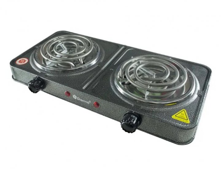 Электроплита настольная на 2 конфорки Domotec MS-5802 2000W Cерая ...