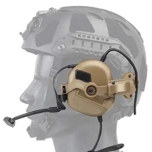 Комплект активные наушники EARMOR M32 + адаптеры крепежа Койот - изображение 2