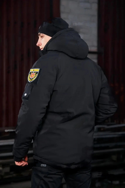 Куртка зимова Хантер Софтшел фліс Поліція чорна 46 No Brand 1722939951 - зображення 2