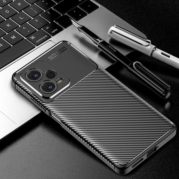 Чохол Fiji Ultimate Carbon для Xiaomi Redmi Note 12 Pro 5G протиударний бампер чорний - зображення 4