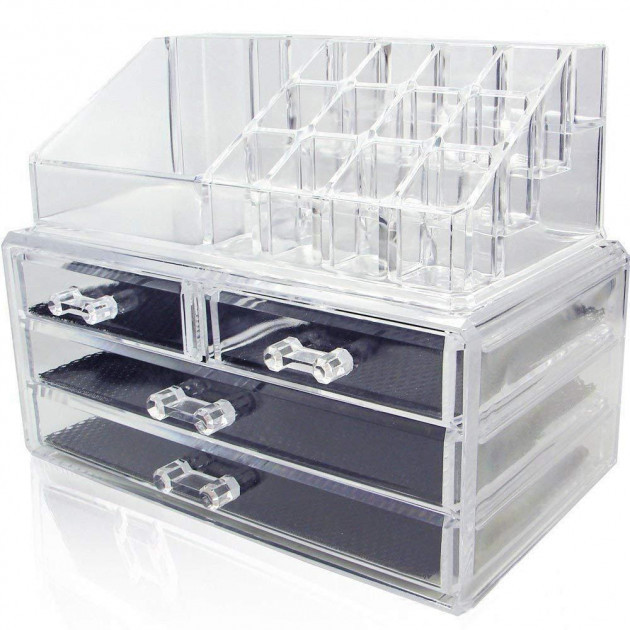 Органайзер Прозрачный для косметики Cosmetic Storage Box 4 ящика 24 ...