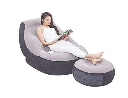 Надувное кресло Черный с пуфиком Air Sofa насос в комплекте (IS33) - Фото 3 Надувное кресло Черный с пуфиком Air Sofa насос в комплекте (IS33) - изображение 3