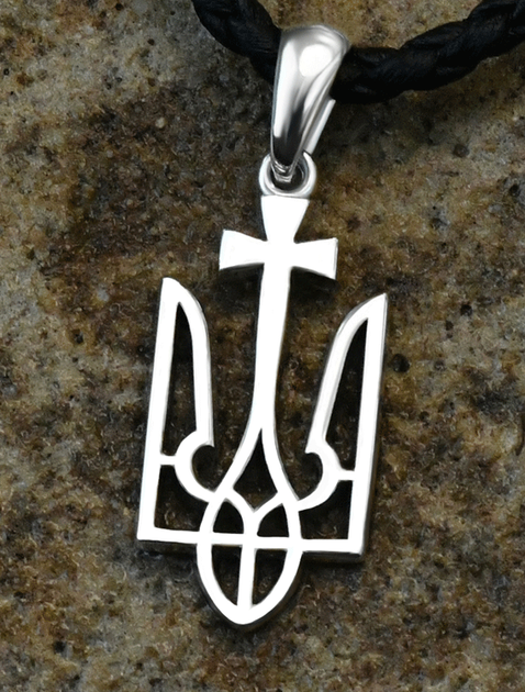 Срібний тризуб з козацьким хрестом (АРТ. №118) Dadiverin Jewelry - Фото 1 Срібний тризуб з козацьким хрестом (АРТ. №118) Dadiverin Jewelry - изображение 1