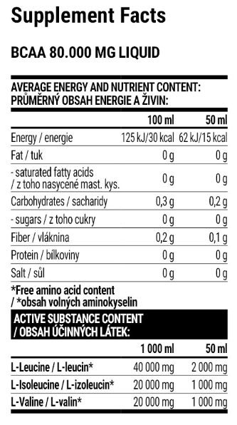 Рідкий Комплекс Амінокислот BCAA 80.000 Liquid - 1000мл Вишня - зображення 2