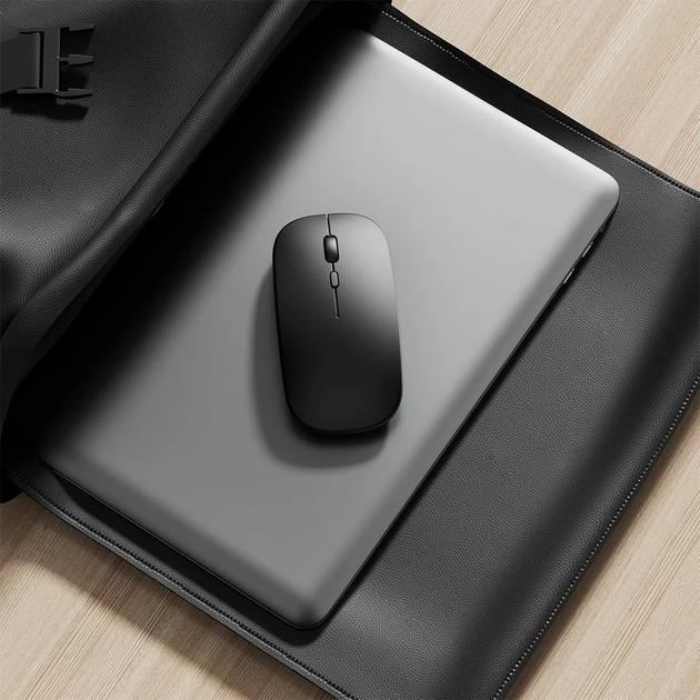 Бездротова акумуляторна мишка Bluetooth та USB адаптер Shenzhen Technology, чорна - изображение 6