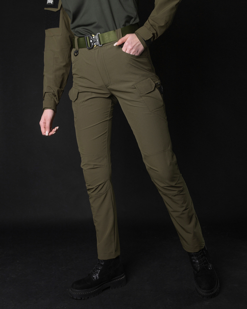 Жіночі брюки карго тактичні BEZET Байрактар хакі - L - зображення 1