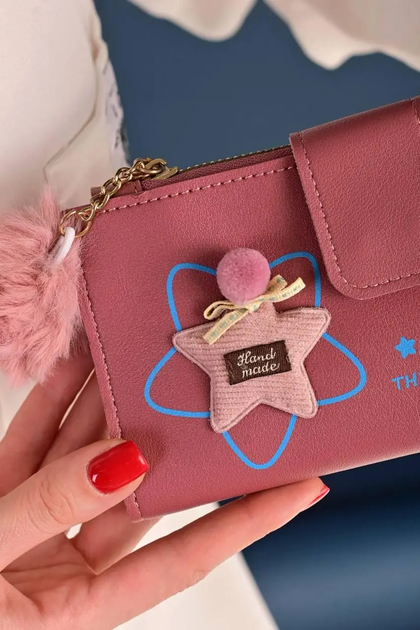 Кошелек No brand 466 женский темно-розовый - изображение 3
