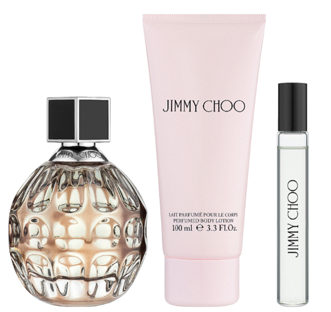 Набір для жінок Jimmy Choo Jimmy Choo Парфумована вода 100 мл + Мініатюра Парфумована вода 7.5 мл + Лосьйон для тіла 100 мл (3386460131599) - зображення 3