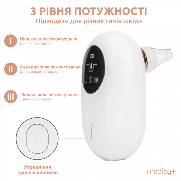 Набор:Вакуумный очиститель кожи и пор Medica+ SkinCleaner 7.0 + Инструменты для чистки лица (EasyClean) - изображение 4