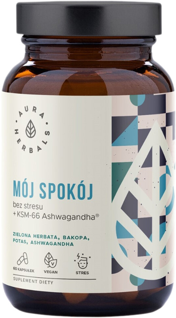 Aura Herbals Mój Spokój bez stresu + KSM-66 Ashwagandha 60 kapsułek (5902479613895) - obraz 1