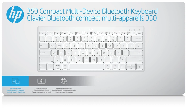 Клавіатура бездротова HP 350 Compact Multi-Device Bluetooth Keyboard White (692T0AA#ABB) - зображення 9