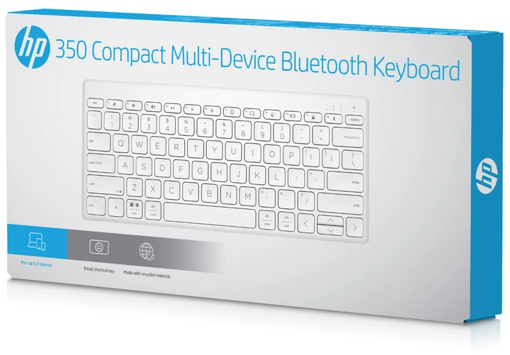 Клавіатура бездротова HP 350 Compact Multi-Device Bluetooth Keyboard White (692T0AA#ABB) - зображення 10