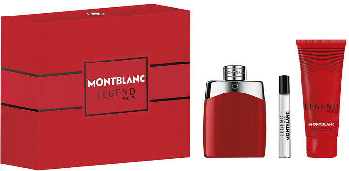 Zestaw Montblanc Legend Red Woda perfumowana 100 ml + Woda perfumowana 7.5 ml + Żel pod prysznic 100 ml (3386460130455) - obraz 1