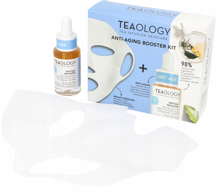 Zestaw Teaology Anti-Aging Booster Peptide Infusion Serum 15 ml + Reusable Mask (8050148505136) - obraz 2