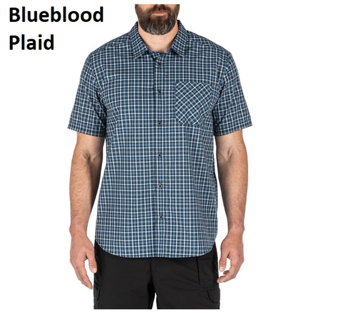 Сорочка з коротким рукавом 5.11 CARSON PLAID SHORT SLEEVE SHIRT 71394 Large, Blueblood Plaid - зображення 1