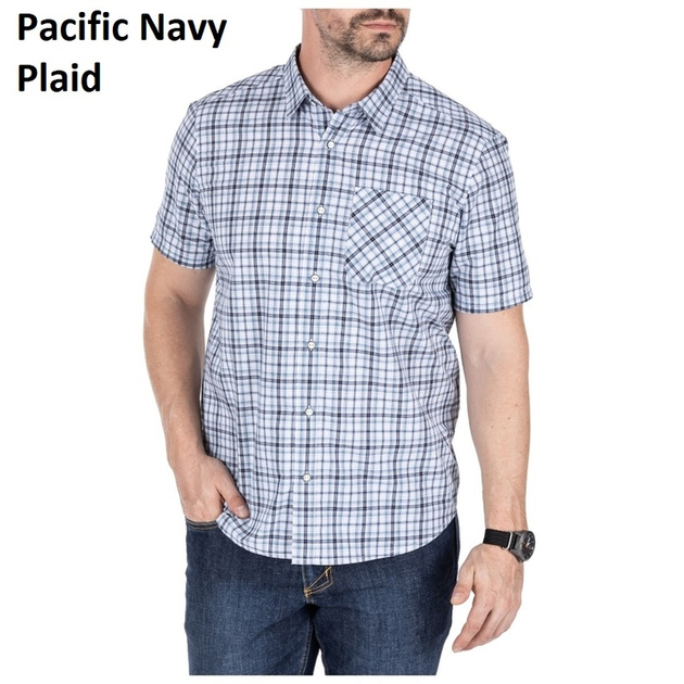 Рубашка с коротким рукавом 5.11 CARSON PLAID SHORT SLEEVE SHIRT 71394 Medium, Blueblood Plaid - изображение 2