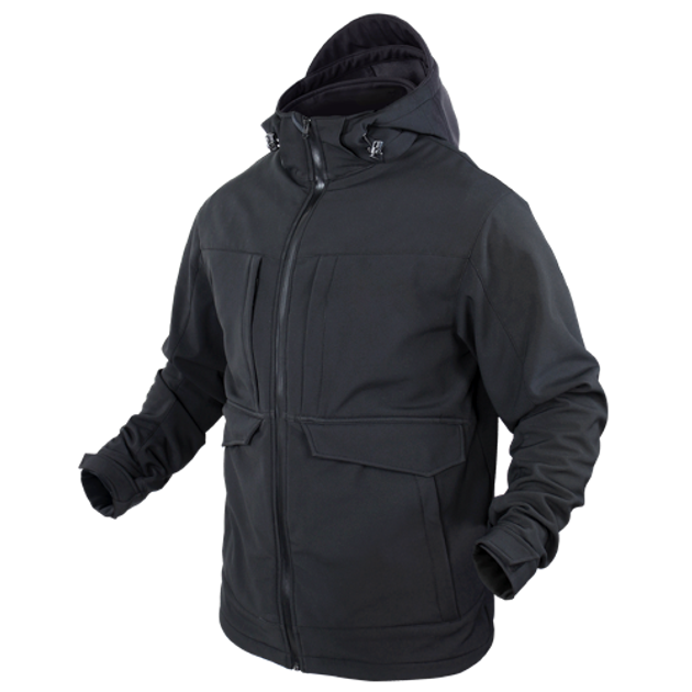 Тактична софшелл парку Condor Overcast Softshell Parka 101058 X-Large, Чорний - зображення 1