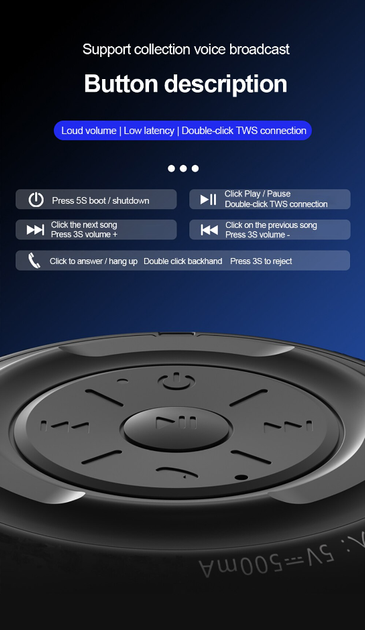 Портативна колонка Lenovo K3 Pro Bluetooth Speaker - зображення 4