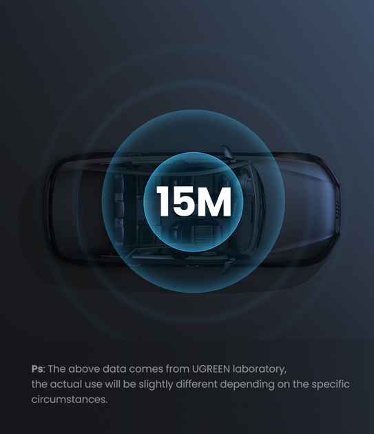Bluetooth 5.3 приймач Ugreen CM596 з 3.5 mm AUX виходом і мікрофоном для магнітоли, колонок (90748) - зображення 6