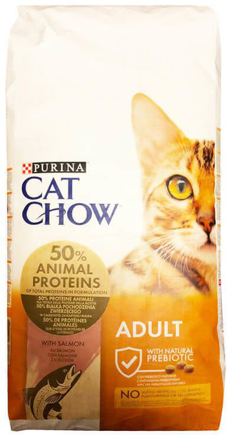 Sucha karma dla dorosłych kotów Purina Cat chow adult tuna & salmon 15 kg (5997204514738) - obraz 1