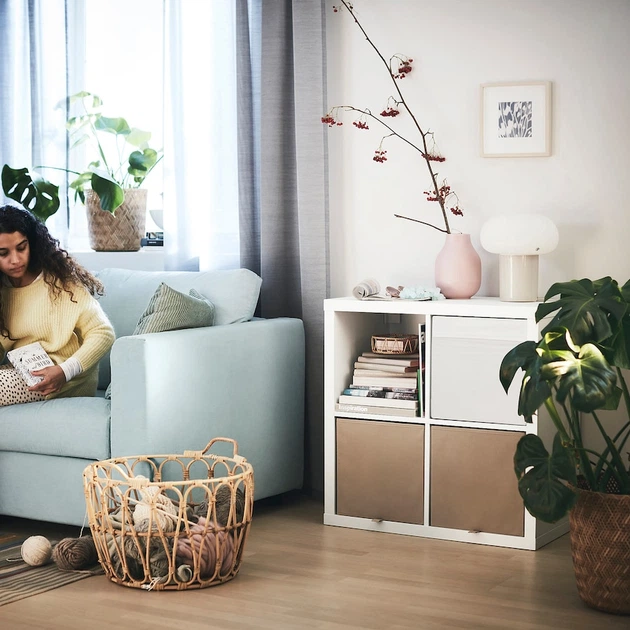 あんゆん　オフホワイト　イケアコラボ Стеллаж IKEA KALLAX белый 4 ячейки 202.758.14 – купить онлайн на
