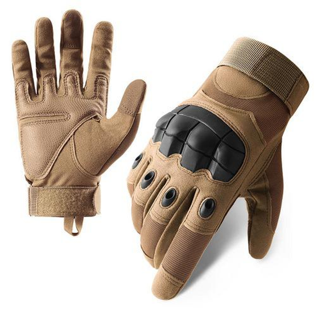 Рукавички тактичні сенсорні BDA; XL/10; Хакі. Універсальні тактичні рукавички з пальцями. Армійські рукавички - зображення 2