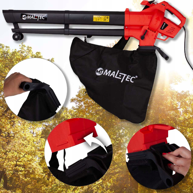 Садовий пилосос повітродувка для збирання листя Maltec 3200 W 109452 - зображення 8
