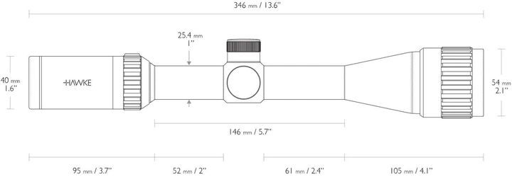 Приціл оптичний Hawke Vantage 4-12х50 АO сітка Mil-Dot - зображення 2